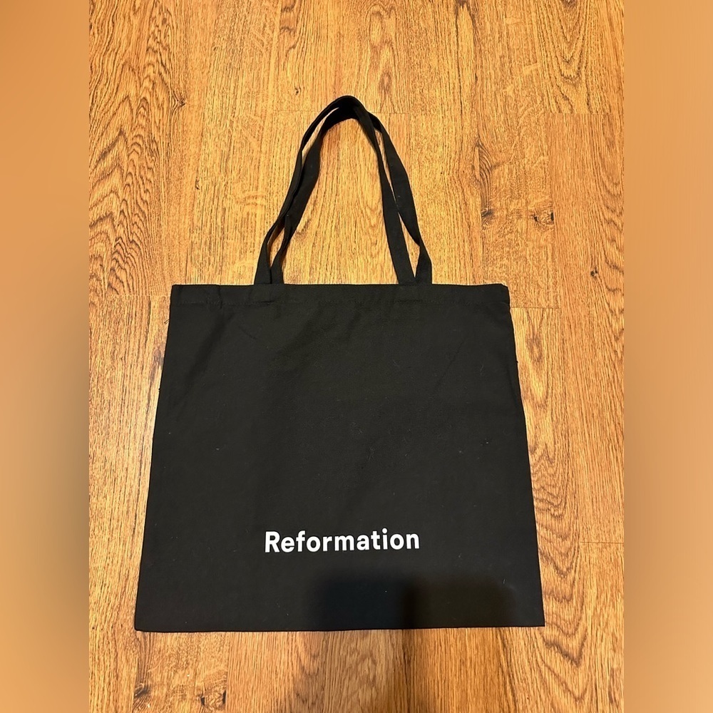 Reformation Black Light weight Tote Shopping Bag Reusable 16” x 18”